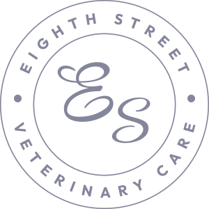Eighth Street Veterinary Care circular logo emblem with ES initials