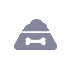 Purple icon of a pet food bowl