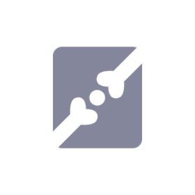 Purple icon of two bones meeting at a joint