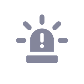 Purple icon of an emergency siren