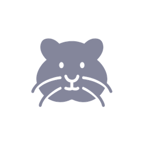 Purple icon of a hamster face